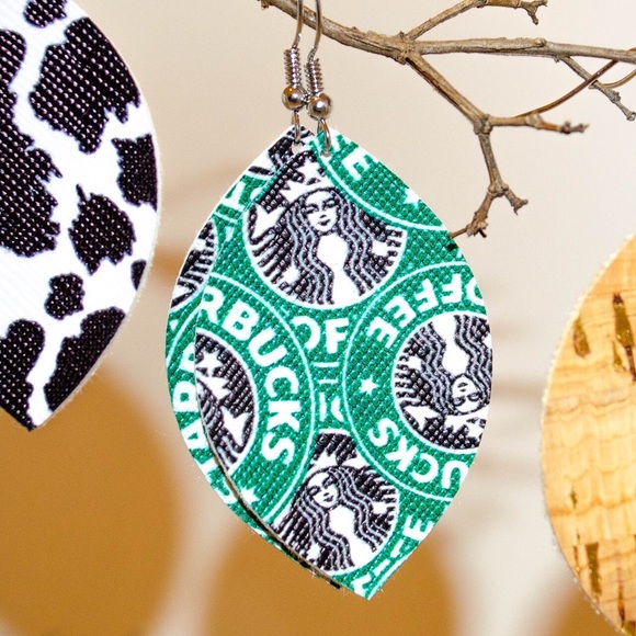 ONE PAIR LEFT Starbucks Teardrop Earrings - Picture 3 of 4